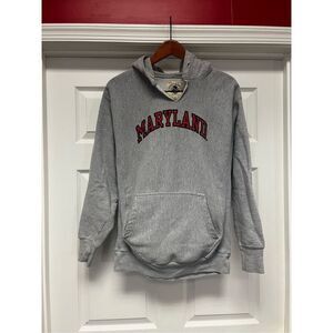 Steve & Barry Vintage Maryland Gray Heavyweight Hoodie Sweatshirt Sz S/M flaw